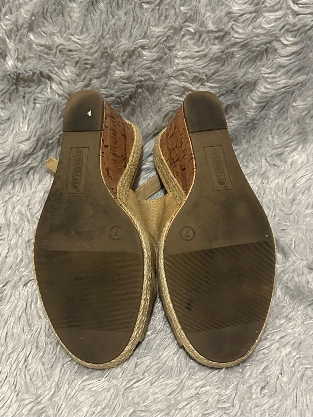 Seychelles Tan Knotted Slingback Espadrille Cork Wedges